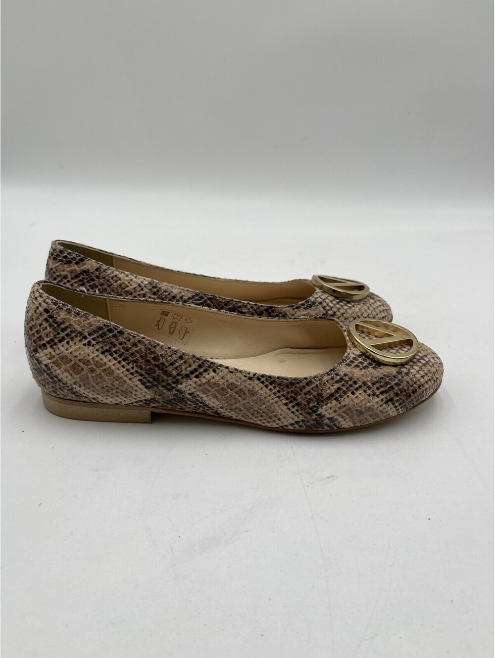 Valentino by Mario Valentino Malva snake-print ballerina flats VLOGO Size 7